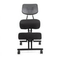 thumbnail image 4 of Bowery Hill Modern Steel Metal/Fabric Kneeling Chair with Wheels in Black, 4 of 10
