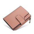 thumbnail image 2 of Fashion Women Wallets Solid Color PU Leather Short Design PU Short Design Card Holder Zipper Hasp Purse Simple Style Handbag Coin Keys Bag Dark pink, 2 of 9