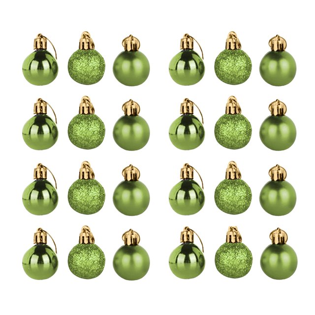 Avdjesfny - Adornos pequeños para árbol de Navidad, colgante para árbol de Navidad, bola de decoración navideña, bola de exhibición navideña, colgante de 3 cm, 24 unidades