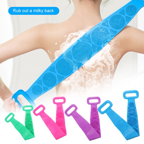 Cepillos mágicos de silicona, toallas de ba?o, cepillo corporal, cinturón de ba?o, cepillo exfoliante para la espalda, cinturón para lavar la piel, cepillos de ducha para limpieza del hogar LingWen 8390615529617