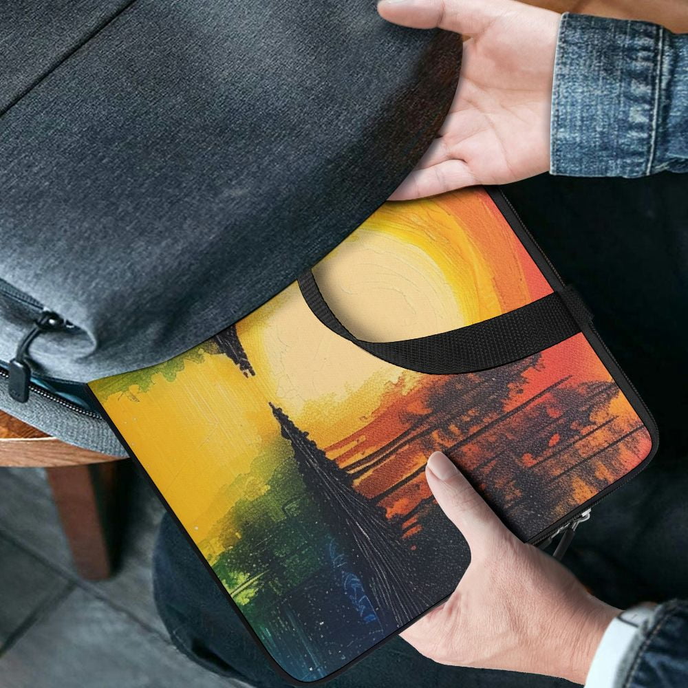 JRXY Rainbow Forest Laptop Bag Diving Fabric Computer Protective Handle Case Neoprene Tablet Cover 15inch