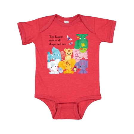 

Inktastic Cute Elephants Tree huggers Come In All Shapes And Sizes Gift Baby Boy or Baby Girl Bodysuit