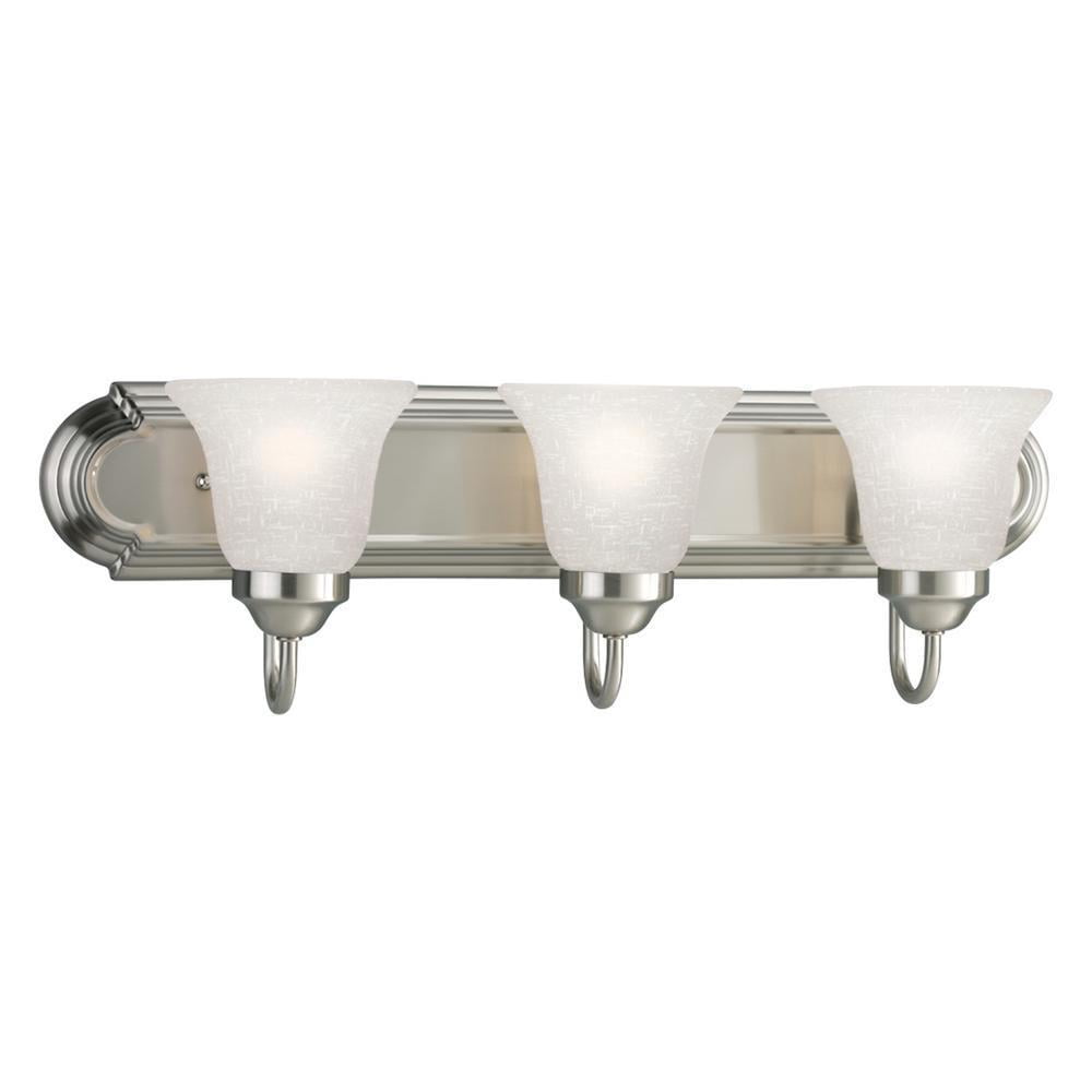Progress Lighting 3-Light Brushed Nickel Vanity Light ...