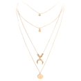 thumbnail image 3 of Mode Femmes Multicouche Chaîne Ronde Lune Pendentif Collier Cadeau de Bijoux, 3 of 5