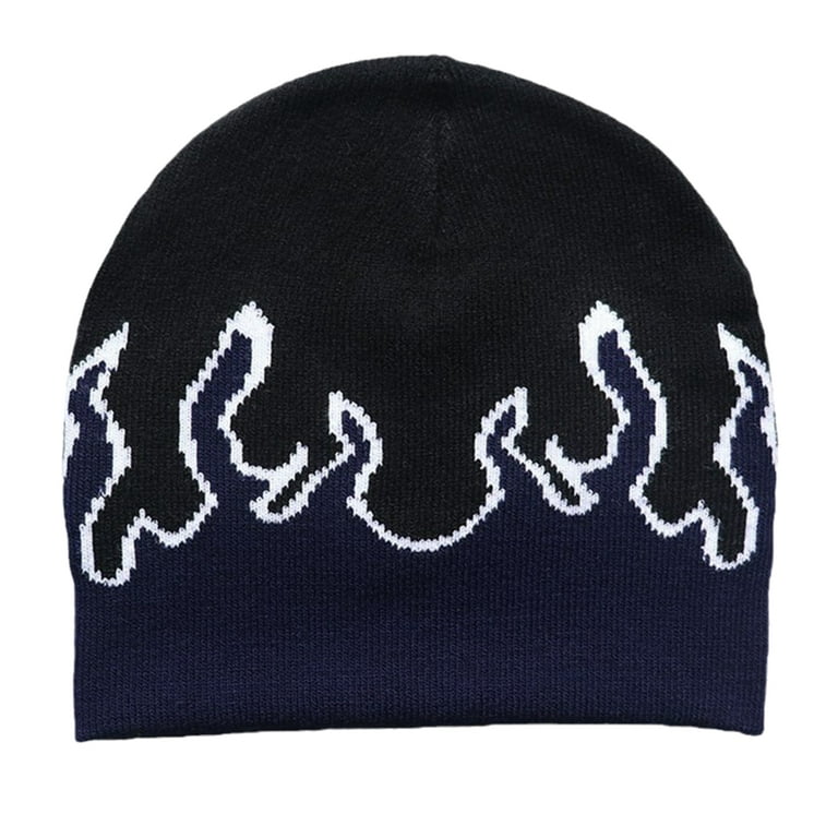 WINDLAND Y2K Beanies Knit Beanie Hat Flame Beanie Flame