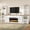 White, variant on DTTRA 109" 3-Piece Electric Fireplace TV Stand Set for TVs up to 70", Farmhouse Entertainment Center with Heater & Multi-Color Flames, 2 Curved Bookshelves & Drawer for Living Room, Black