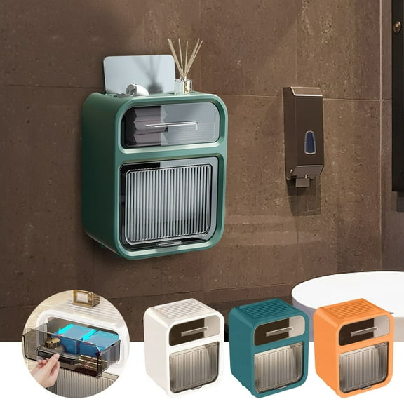 CVLNCYCLING Clearance Toilet Tissue Box without Punching,Bathroom Wall Hanging Storage,Paper Drawer,Multifunctional Tissue Box Storage Rack