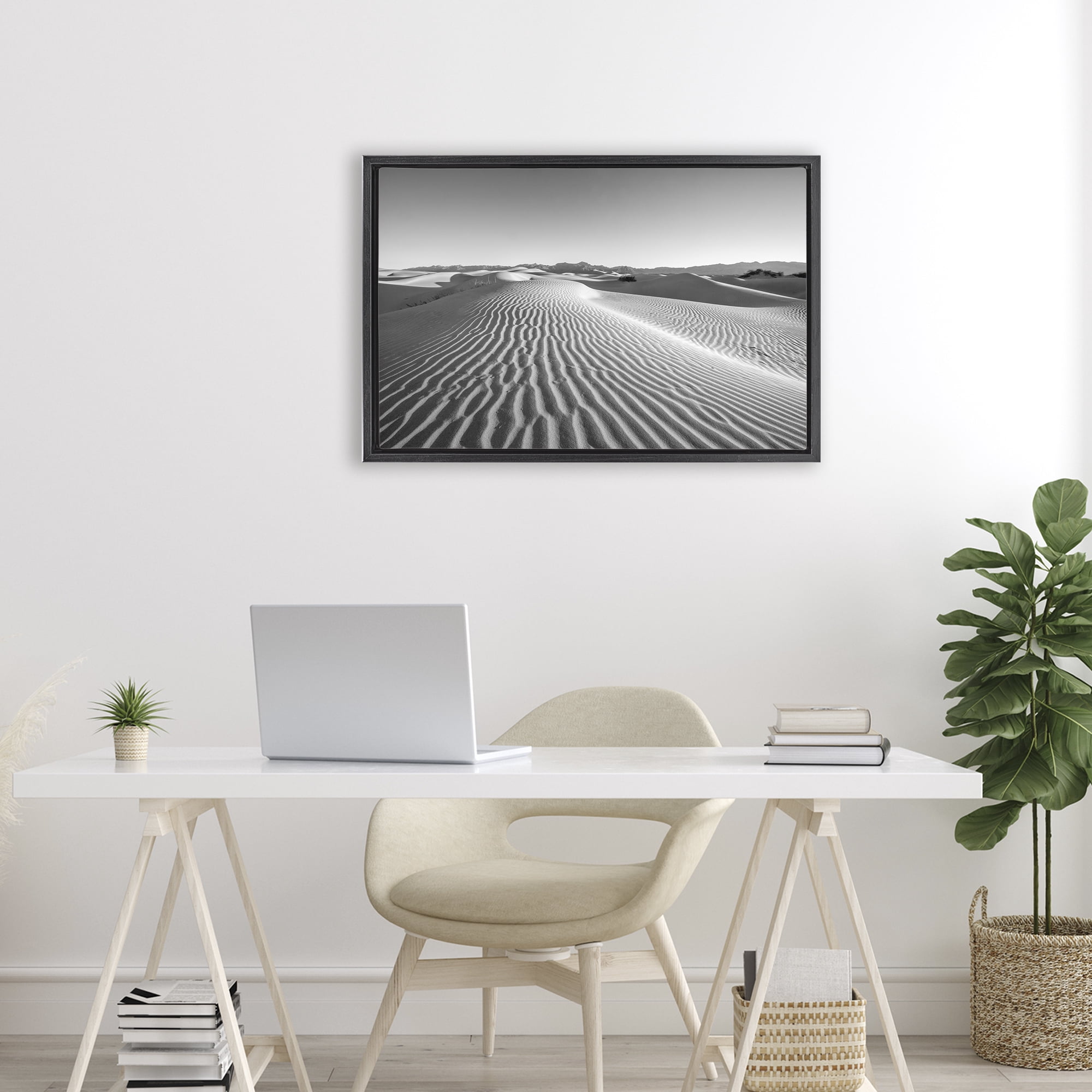 Stupell Industries Sand Waves In The Distance Black Framed Floater Canvas Wall Art, design by Jon Evan
