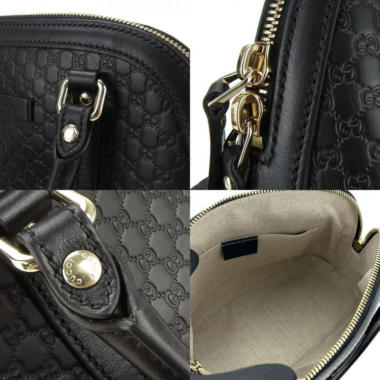 Pre Owned Gucci Handbag 449654 Micro Guccissima Leather Black Bag for Women GUCCI Good Walmart