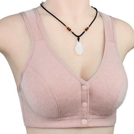 

Push Up Bralette Full Cotton Front Closure Bra Women Underwear Wireless Bras UK