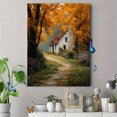 thumbnail image 4 of Autumn Golden Path Country Cottage Canvas Print, Rustic Seasonal Cozy Farmhouse Home Wall Decor Art, 4 of 8