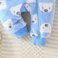 thumbnail image 4 of CUZIBR Winter Outfits For Girls Christmas Romper Lovely Animal Print Winter Fuzzy Thick Thermal Bodysuit Long Sleeve Zip Up Hoodies Jumpsuit Soft Comfortable Casual Dailywear,Sky Blue,6-9 Months, 4 of 5