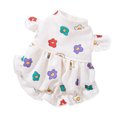 thumbnail image 2 of Robe pour Chien, Coton Polyester Manches Flottantes Douce Respirante Confortable Robe Florale pour Chiot Belle pour l'Été, 2 of 8