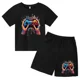 thumbnail image 2 of Conjunto de camiseta y pantalones cortos con estampado de máquina de juego de arte de grafiti para niños, moda de verano, informal, de manga corta, para niños y niñas, 2 of 5