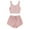 Pink, variant on cfhntfmh Pajama Sets for Women Button Front Cropped Ribbed Knit Tank Top and Shorts Sleepwear 2 Piece Lounge Sets