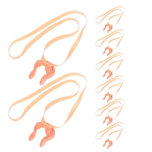 Hemoton 8pcs Swim Protection Nose Clips Emulsion Swimming Nose Protector Waterproof Nose Clips Swim Nose Plugs with Strap for Swimming Competition Training