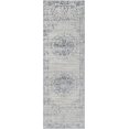 thumbnail image 1 of Unique Loom Aberdeen Collection Textured Traditional Vintage Tone Runner Rug, 2 Feet 7 Inch x 8 Feet 2 Inch, Gray/Ivory, 1 of 1