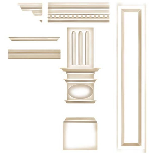 Fireplace Mantel Wall Stencil 2462 By Designer Stencils Walmart Com Walmart Com
