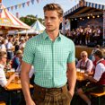 thumbnail image 2 of xfsWaSs Shirts For Men Casual Plaid Shirt Summer Short Sleeve Button Down Shirts Lightweight Breathable Everyday Tops Fashion Casual Blouses, 2 of 4