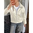 thumbnail image 4 of Chaqueta de para Mujer, de Gamuza Sintética, para Otoño e Invierno, Abrigos, Ropa y Tops. Crema L, 4 of 8