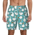 thumbnail image 3 of Uemuo Cartoon Funny Goose Pattern Mens Swim Trunks Quick Dry Board Shorts with Mesh Lining, Stretch Beach Shorts Quick Dry No-Chafing Board Shorts-Medium, 3 of 9