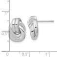 thumbnail image 3 of Auriga Fine Jewelry 925 Sterling Silver Rhodium-plated Love Knot Hollow Post Stud Earrings for Women, 3 of 5