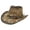 zb-BK2, variant on PMVFHDE Western Darkened Straw Hat with Wide Brim Durable Sun Hat for Outdoor Wear Statement Ranch Style Khaki