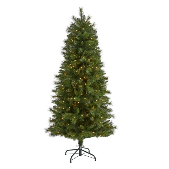 Nearly Natural 6ft. Slim West Virginia Mountain Pine Artificial Christmas Tree