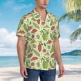 thumbnail image 3 of Fuzoiu Finger Lime Fruits Print Hawaiian Shirt for Men, Summer Beach Casual Short Sleeve Button Down Shirts, Men’s Beach Summer Shirts with Pocket,X-Large, 3 of 7