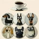 thumbnail image 1 of Juego de 6 posavasos con diseño de perro negro, ideal para decorar la mesa, tazas de café y té, ideal para la familia, mejores amigos y amantes de los perros. Divertidos posavasos con forma de cachor, 1 of 6