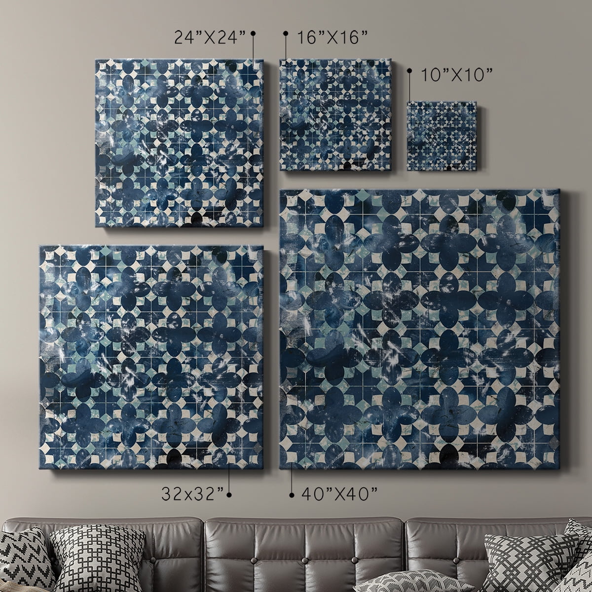 Wexford Home Tile-Dye VII-Premium Gallery Wrapped Canvas, 32" x 32" - Ready to Hang