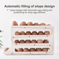 thumbnail image 3 of Egg Carton with Railing Protection 4-Layer Rolling Egg Rack Fridge Egg Holder Automatic Rolling Diner Restaurant Egg Holder 4 Tiers Egg holder30 Eggs Fridge Egg Rack Large Capacity White, 3 of 5