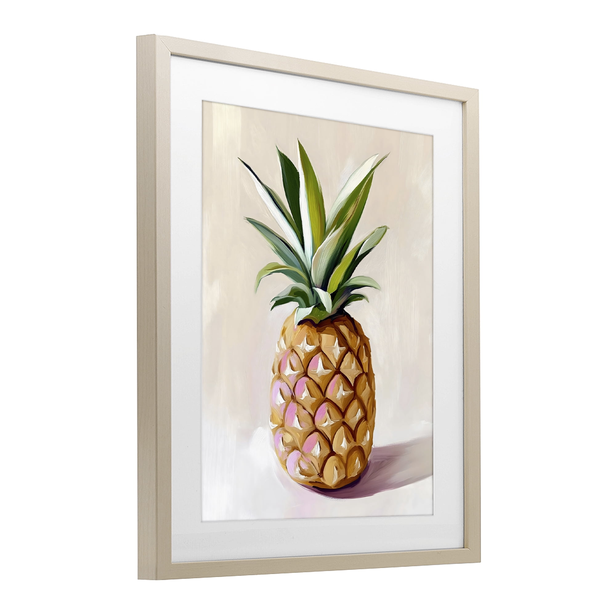 Stupell Industries Pastel Pineapple Tropical Fruit Birch Framed Print Under Glass, design by The Prints Vibe