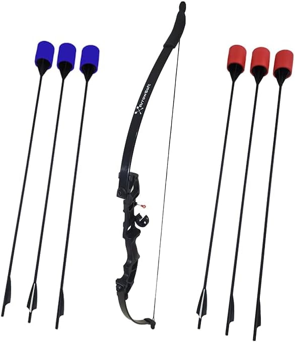 Black Hunter Takedown Longbow 60" - 25-60lb Draw Weight, Right Or Left Hand, Wood & Fiberglass