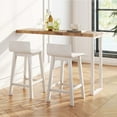 thumbnail image 4 of Costway 24.5" Wood Bar Stools Set of 2 with Solid Back & Seat Mid Century Bar Chairs White, 4 of 8