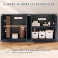 thumbnail image 5 of WARAYZ Arched Sideboard with 45° Beveled Design, Adjustable Shelves, Easy Assembly & Maintenance, Blue, 5 of 9