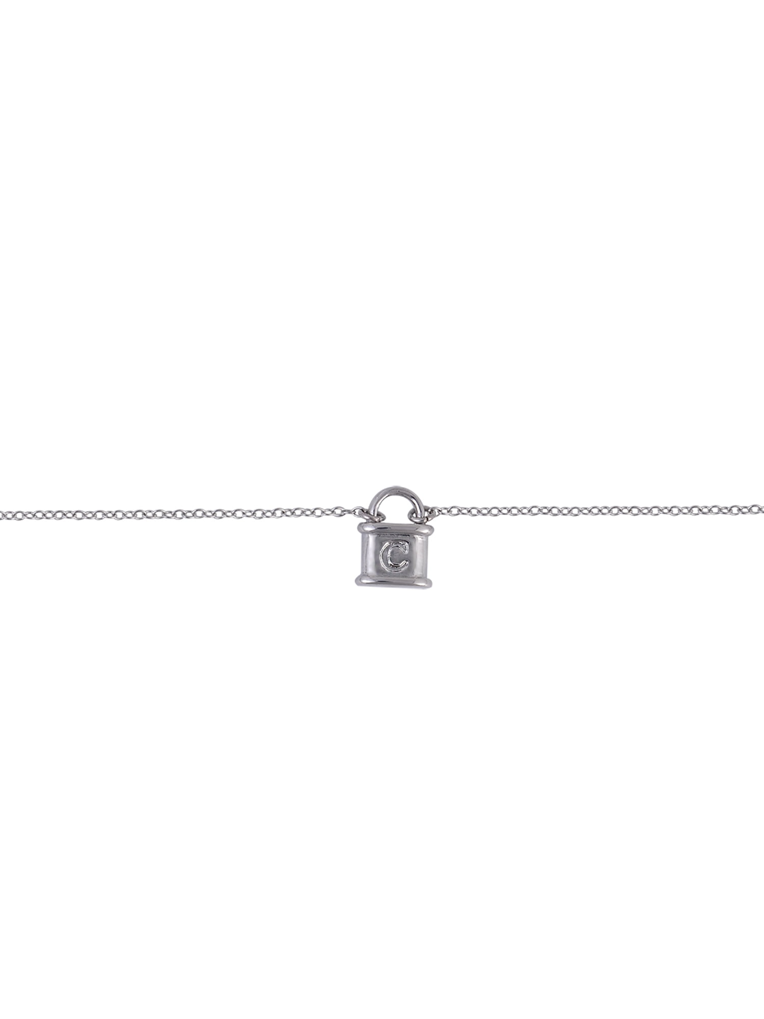 Time and Tru Silvertone Padlock Initial "C" Necklace