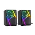thumbnail image 2 of Havit SK763 LED Light Desktop 2-Pcs 3.5mm Plug + USB Powered Computer Speaker- Black, 2 of 3