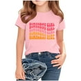 thumbnail image 5 of Frwgonr Big Girls T-shirts Short Sleeves Blouse Crewneck Birthday Graphic Summer Kids Tee Tops 2-15 Years, Pink, 5 of 5