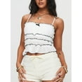 thumbnail image 4 of Musuos Women Summer Camisoles Contrast Color Layered Ruffles Spaghetti Strap Crop Tops Streetwear, 4 of 8