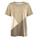 thumbnail image 2 of Gibobby Playera Manga Corta para Mujer Camiseta manga corta con cuello redondo y hombros caídos para mujer, camiseta informal verano a la moda, con estamp(Caqui,XL), 2 of 3