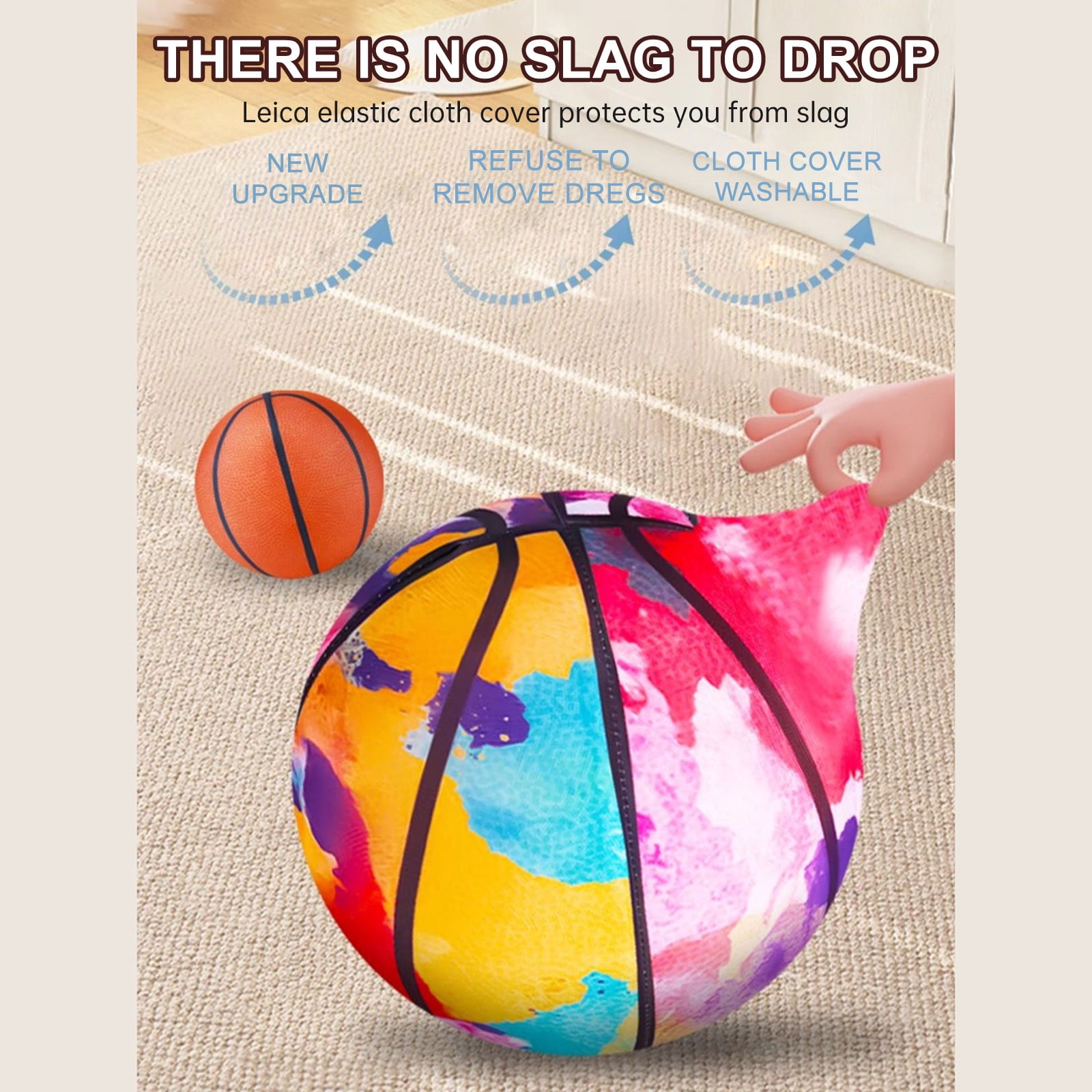 Silent Basketball Dribbling Indoor, Indoor Foam Training Ball with Storage Bag Size 7(29.5") New Dribble Dream Silent Basketball Indoor Mini Toy Basketball for Toddlers, Kids and Teenagers