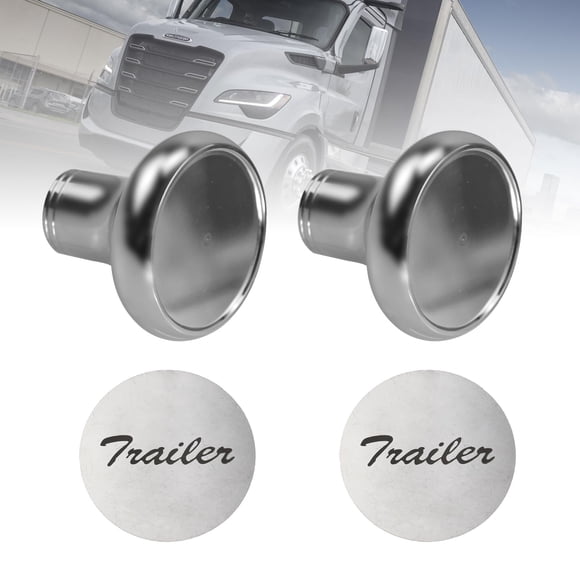 RULLINE Chrome Air Valve Knob Fit Tractor/Trailer Compatible with Peterbilt, Kenworth, Freightliner &acirc;?? Screw-On with Glossy Tractor/