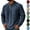 Navy, variant on Men Casual Long Sleeve Tshirts Loose Comfy Button Corduroy Pullover Henley Shirts Soft Lightweight Winter Warm Tops With Pocket