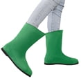 thumbnail image 3 of Bmisegm Bottes Courtes Rétro Noires à Talon Bas pour Femmes Nouvelles Bottes Simples de Printemps et d'Automne Bout Rond Semelle Plate Chaussettes Bottes Élastiques Coupe Ajustée Chaussures Bottes pour Femmes Vert 9, 3 of 8