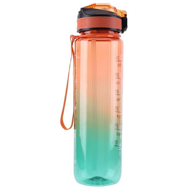 Botella de agua motivacional de 1000ml con asa botellas de agua reutilizables a prueba de fugas para viajes al aire libre gimnasio y Fitness