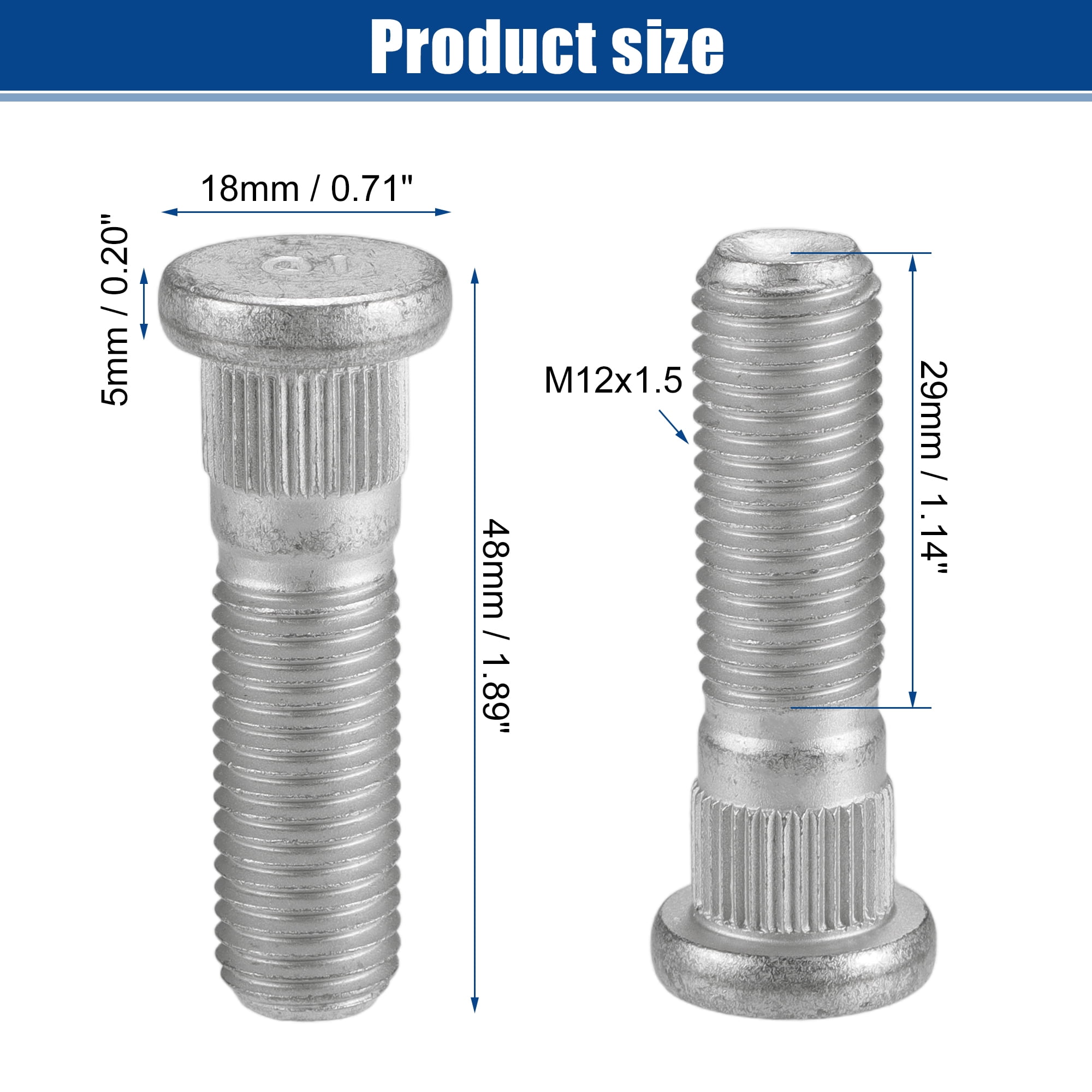 Unique Bargains M12x1.5 Wheel Lug Stud for Hyundai Elantra 2007-2012 - Pack of 10