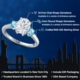 thumbnail image 2 of Gem Stone King 925 Sterling Silver White Moissanite and Swiss Blue Topaz Engagement Ring for Women | 2.81 Cttw | Oval 9X7MM | Gemstone Birthstone | Size 9, 2 of 7