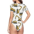 thumbnail image 4 of Daiia Funny Excavator print Women's Crew Neck Short Sleeve Bodysuit Fashion Tops Fit Casual Basic Extender Bodysuit-XX-Large, 4 of 9