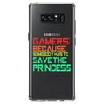 thumbnail image 1 of DistinctInk Clear Shockproof Hybrid Case for Samsung Galaxy Note 8 - TPU Bumper Acrylic Back Tempered Glass Screen Protector - Gamers; Because Somebody Has to Save Princess, 1 of 5